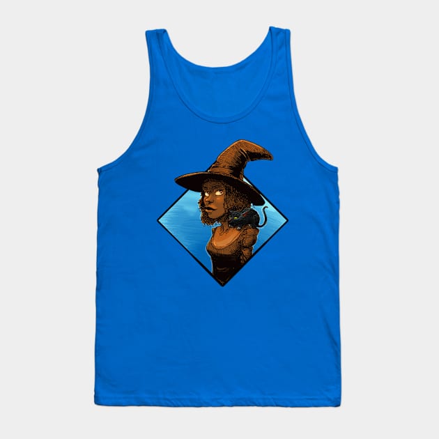 Halloween Witch and familiar Tank Top by Carlos CD